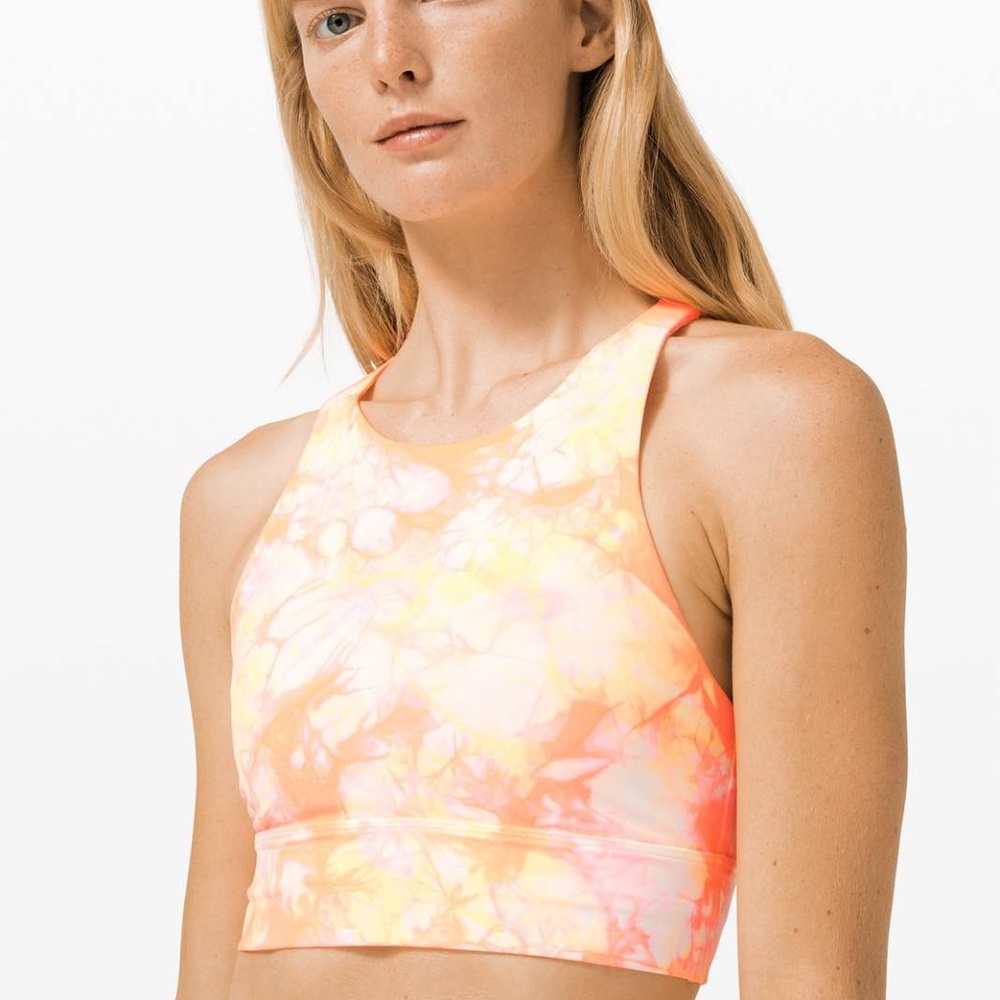 Lululemon Energy Bra High Neck Long Line Shibori